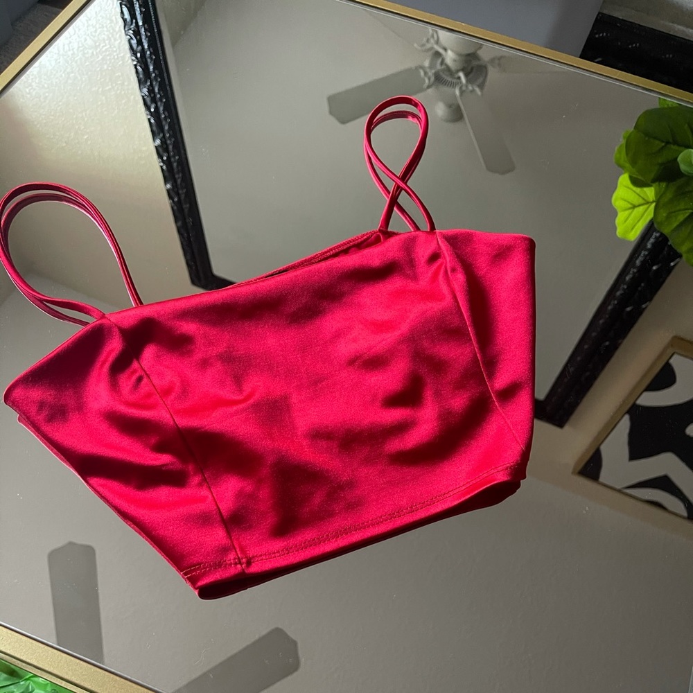 Red Satin-Like Blouse